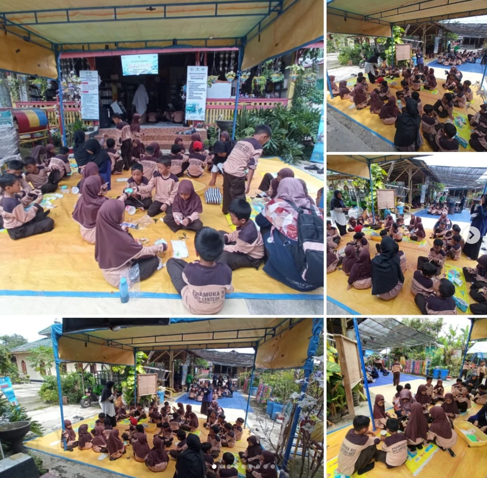 Asah Kreativitas 'Generasi Hijau', Siswa SD IT Lentera Hati Ikuti Pelatihan Daur Ulang di Limbah Pustaka